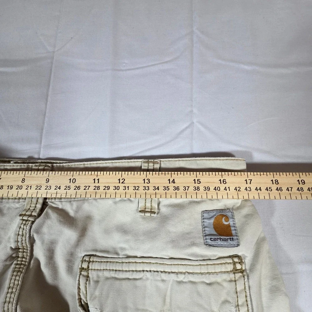 Carhartt Mens Relaxed Fit Canvas Cargo Shorts Tan Size 34